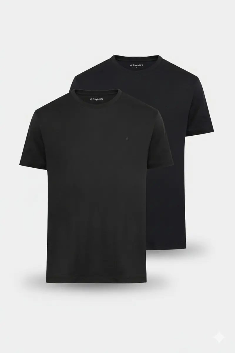 Kit 2 Camisetas Aramis Básicas - Preto
