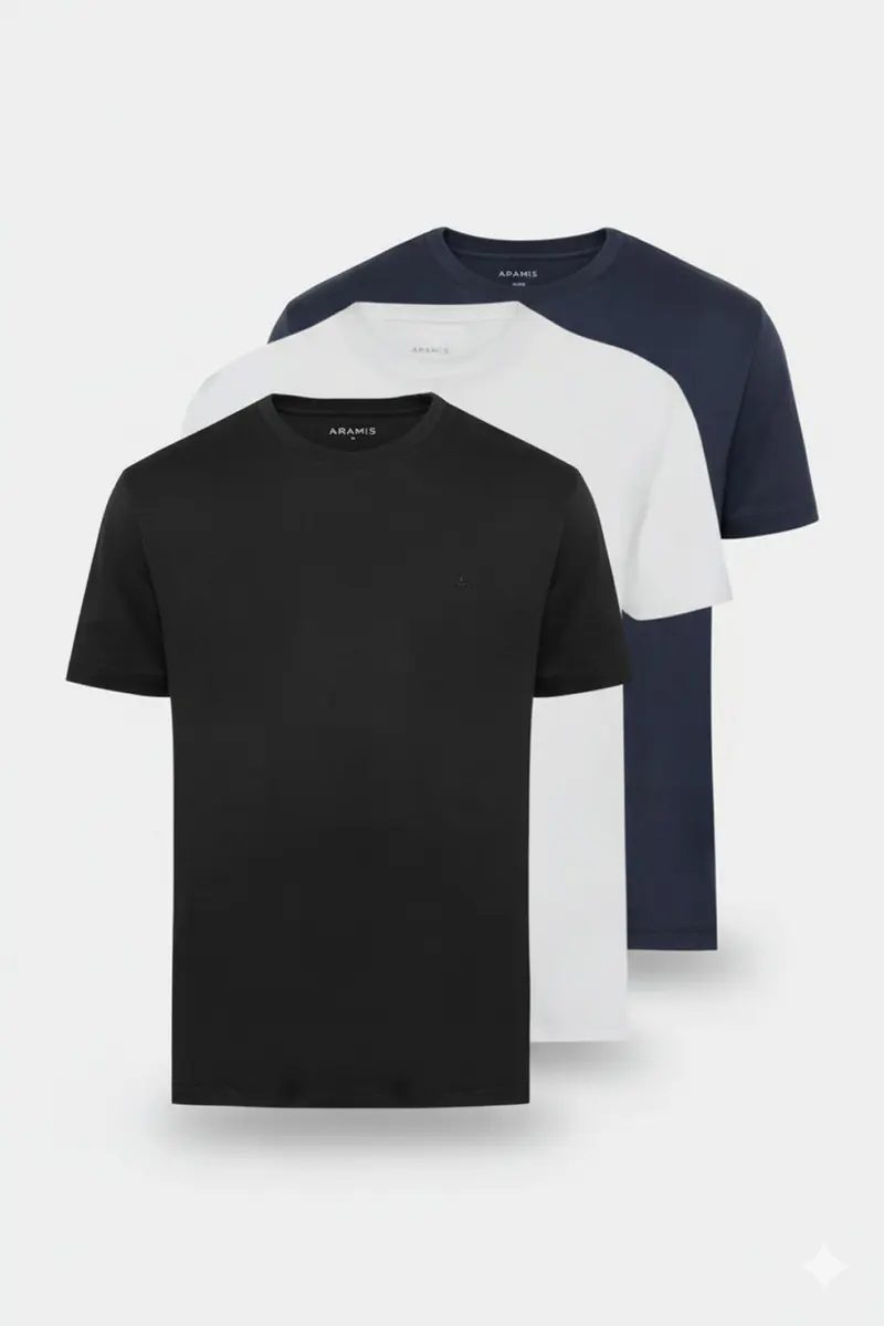Kit 3 Camisetas Aramis Básicas
