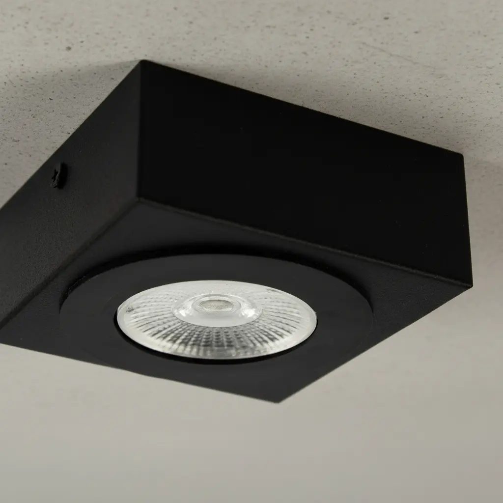 4x Spot Slim Sobrepor Teto Beiral 5w Preto Externo