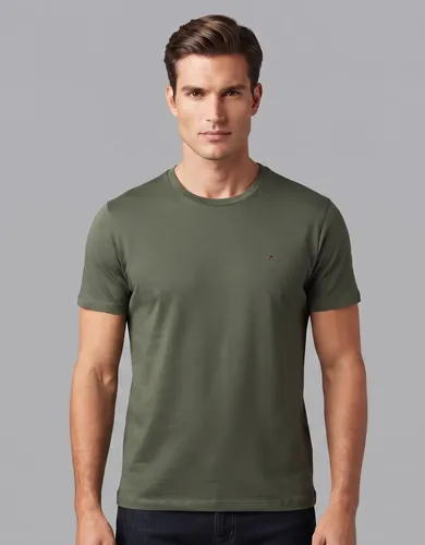 Camiseta Aramis Slim Verde-militar Algodao