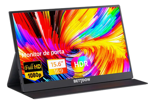 🔥 Monitor Portátil Gamer Bettdow 15.6'' Full HD 60Hz IPS Compatível 4K Preto
