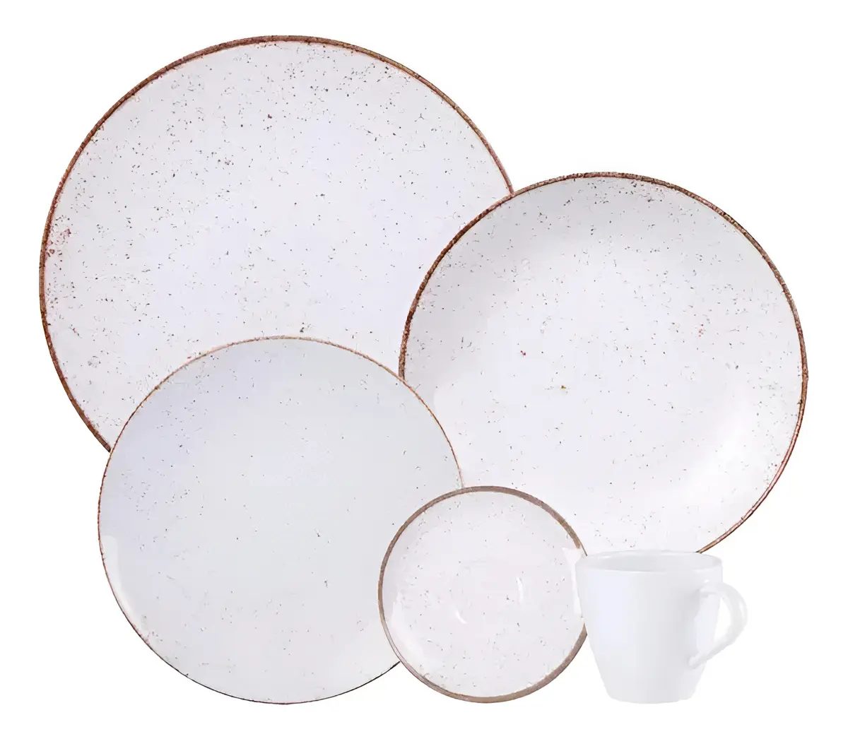 Aparelho De Jantar Tramontina Porcelana Branco Maré 20 peças