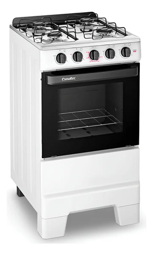 Fogão Esmaltec Ideal POP 4 Bocas de Gás Branco 50L F4ISB
