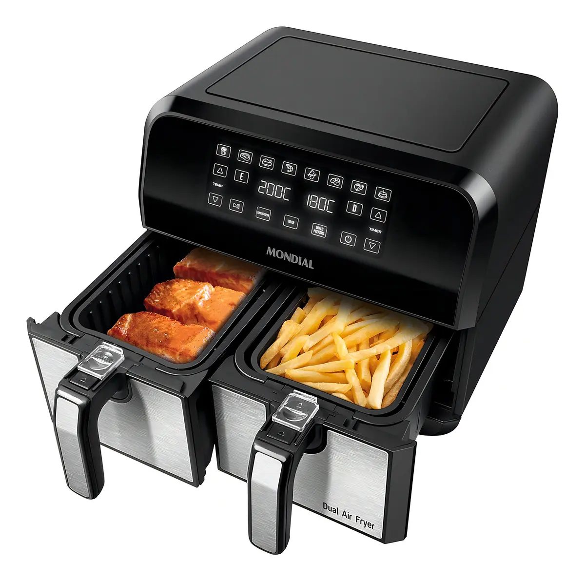 Modelo com Cesto Duplo, pra você fazer 2 receitas ao mesmo tempo