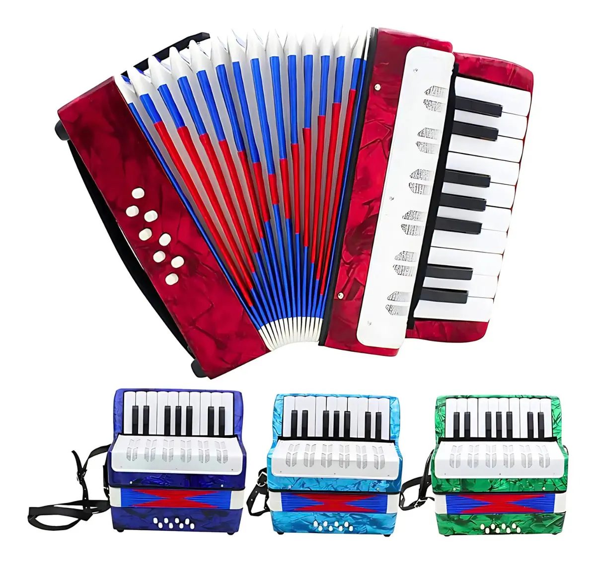 Gaita Sanfona Acordeon Iniciante 8 Baixos Brinquedo Crianças Sanfona Infantil Brinquedo Mu