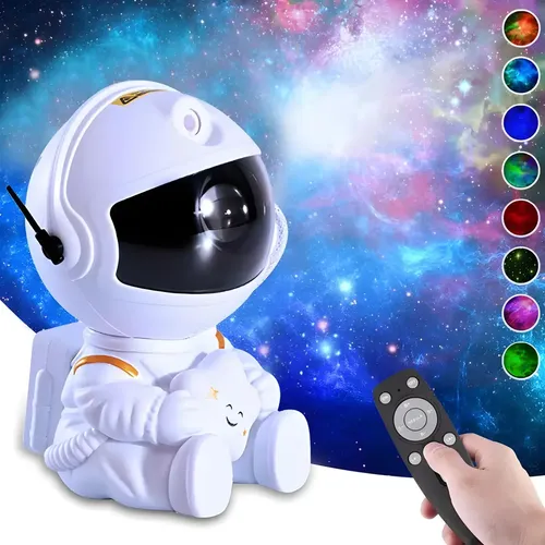 Projetor de Estrelas Astronauta para Quarto com Luz Nebulosa e Galáxia