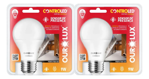 ✅ Kit 2 Lâmpadas LED Ourolux Sensor