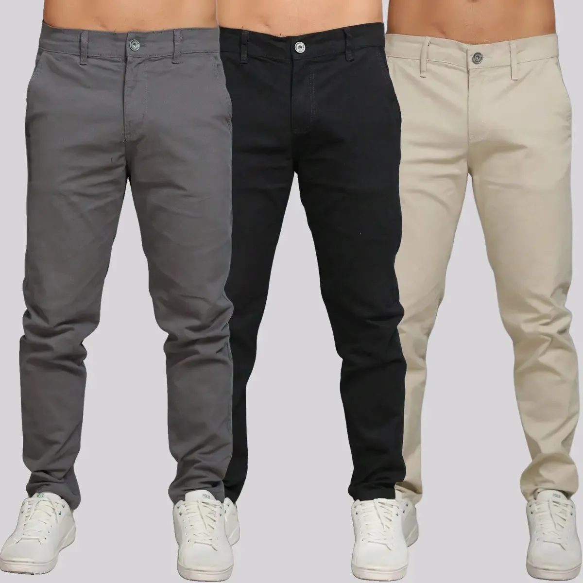 Kit 3 Calças Sarja Masculina