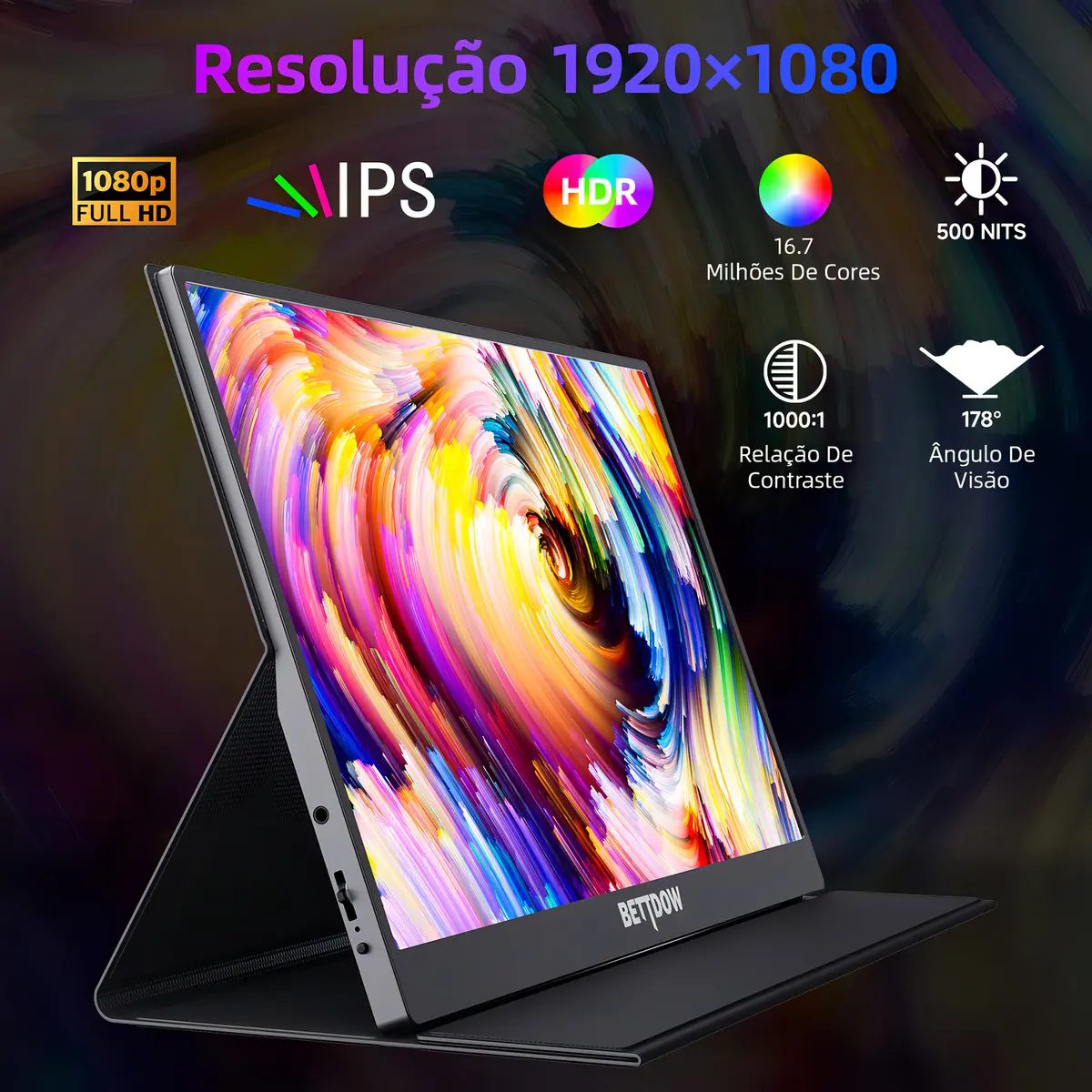 Monitor Portátil Gamer Bettdow de 15.6" Full HD
