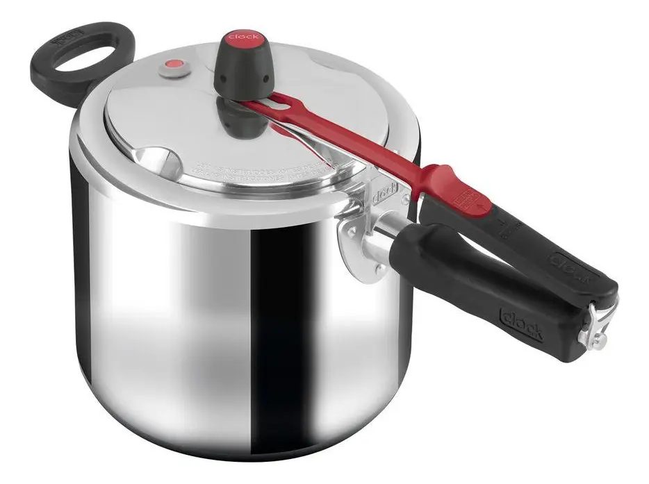 Panela de Pressão Clock Eco 7L Alumínio Polida 3 Sistemas de Segurança