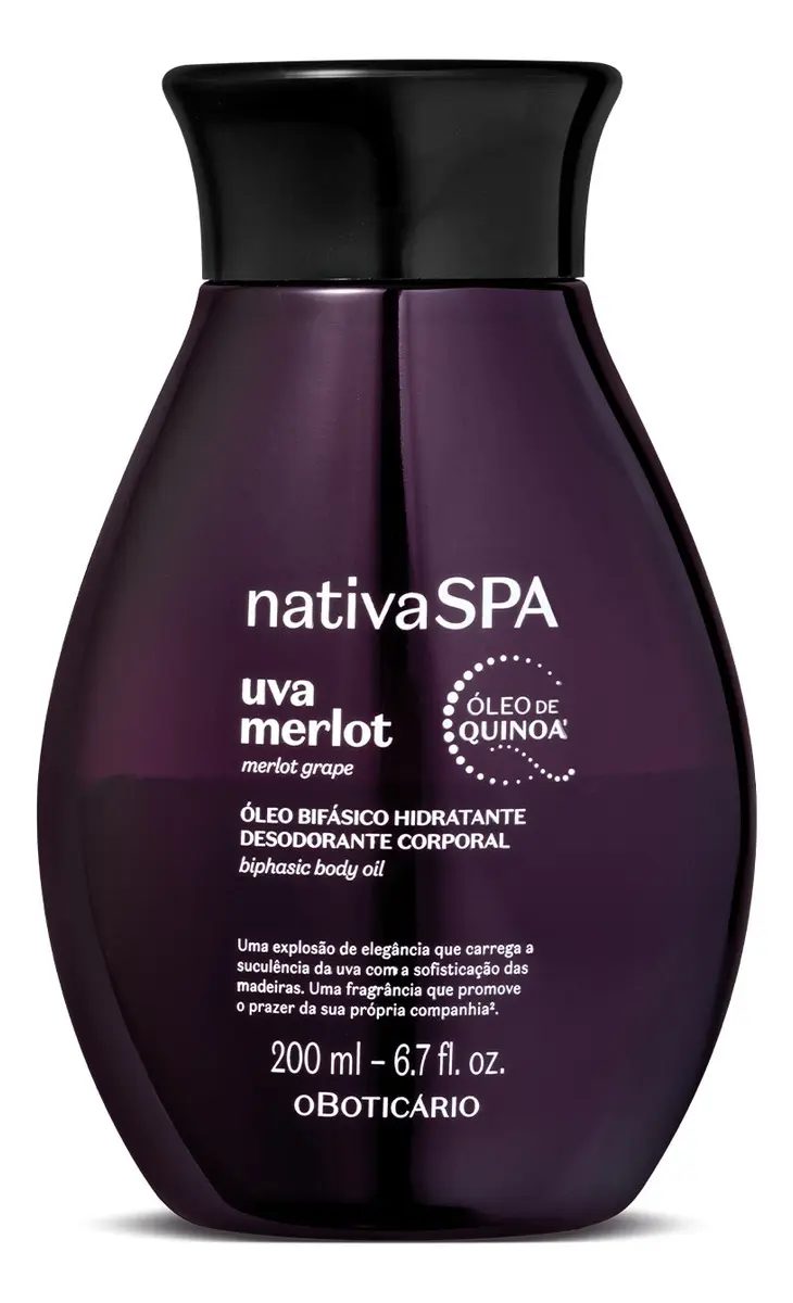 Nativa Spa Óleo Corporal Uva Merlot 200ml Boticário