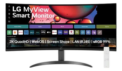 Monitor LG UltraWide Streaming 34SR60QC-B Tela curva WQuadHD (3440 x 1440) 21:9 de 34", We