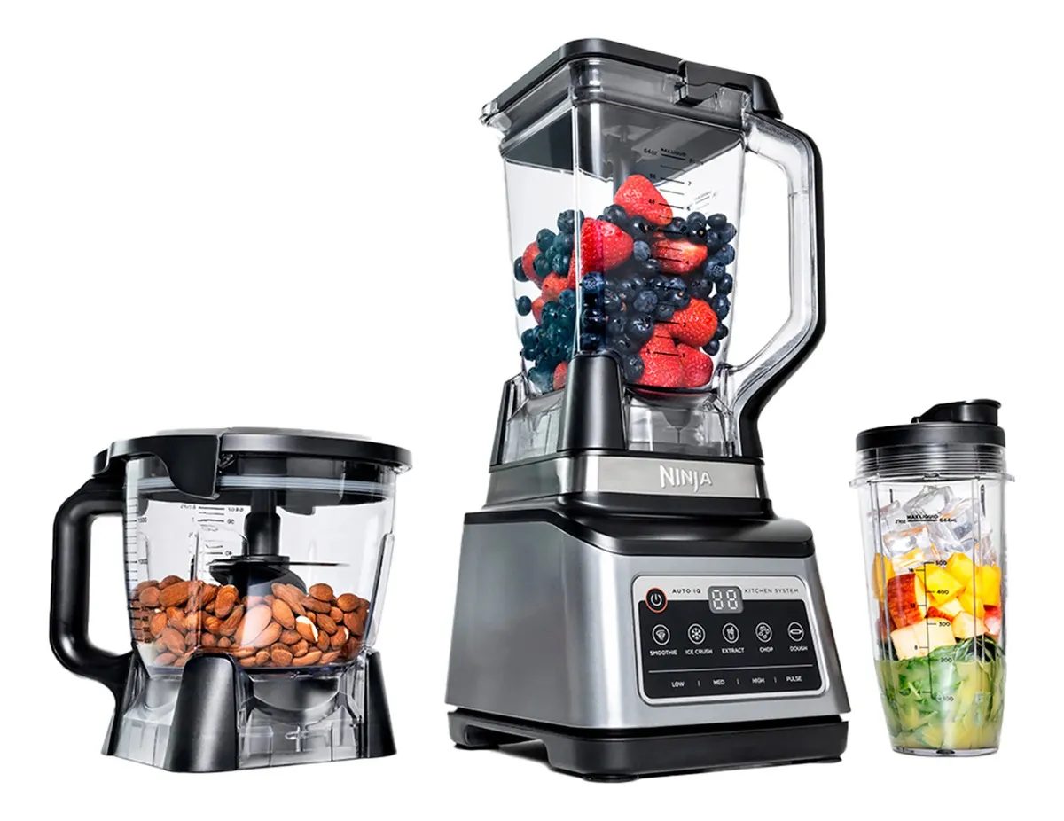 Liquidificador Ninja Kitchen System 3 em 1 Processador e Triturador Jarras de 2,2 Litros e