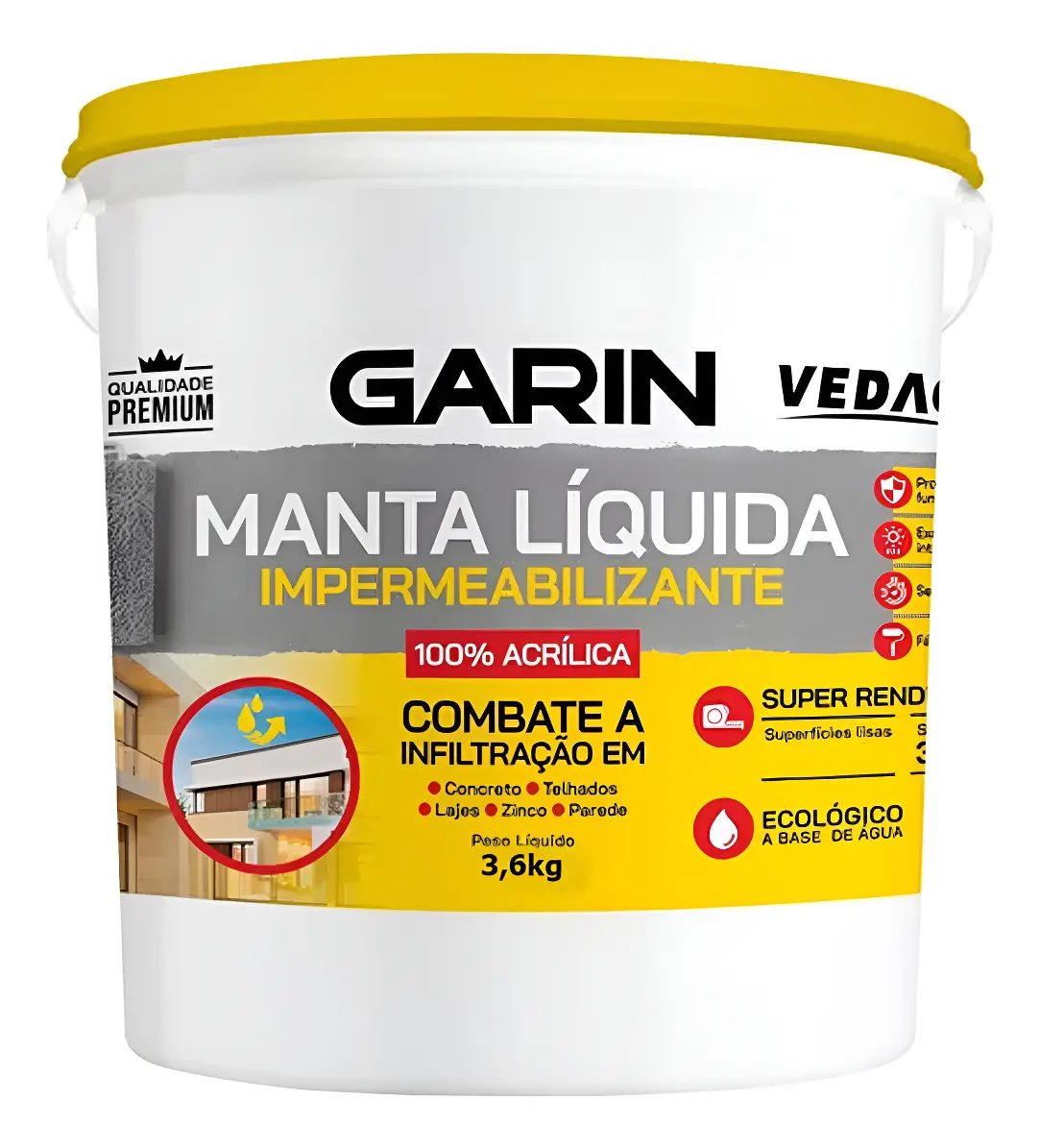 Super Manta Líquida Premium Impermeabilizante 3,6kg Garin
