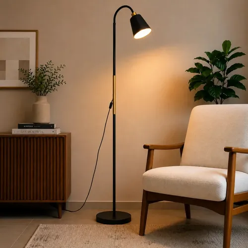 Luminária Abajur Metal Articulada Chão Flexivel 1,6m Bravvi