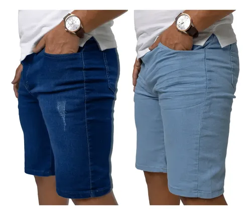 ✅ Kit 2 Bermudas Jeans Masculinas