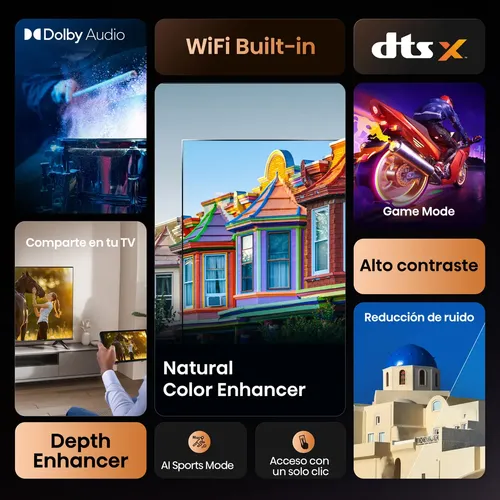 Smart TVHisense FHD 40" com HDR10, DTS Virtual X