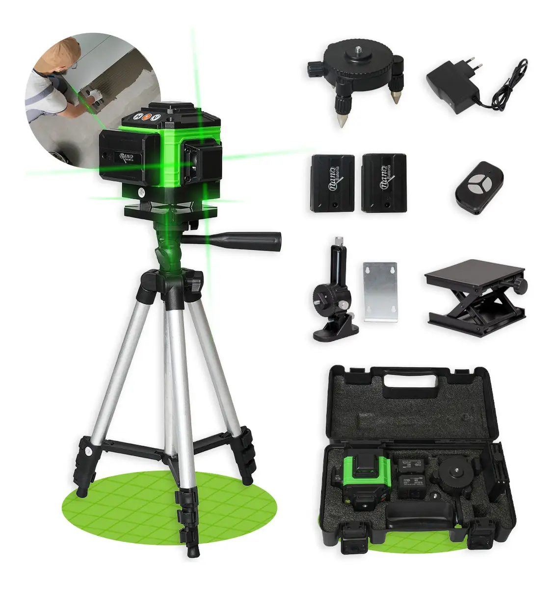 Kit Nível Laser Profissional Com Tripé