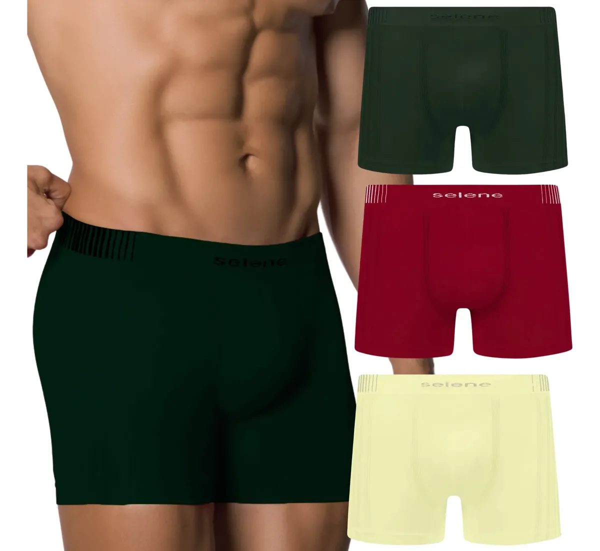 Kit 3 Cuecas Boxer Selene