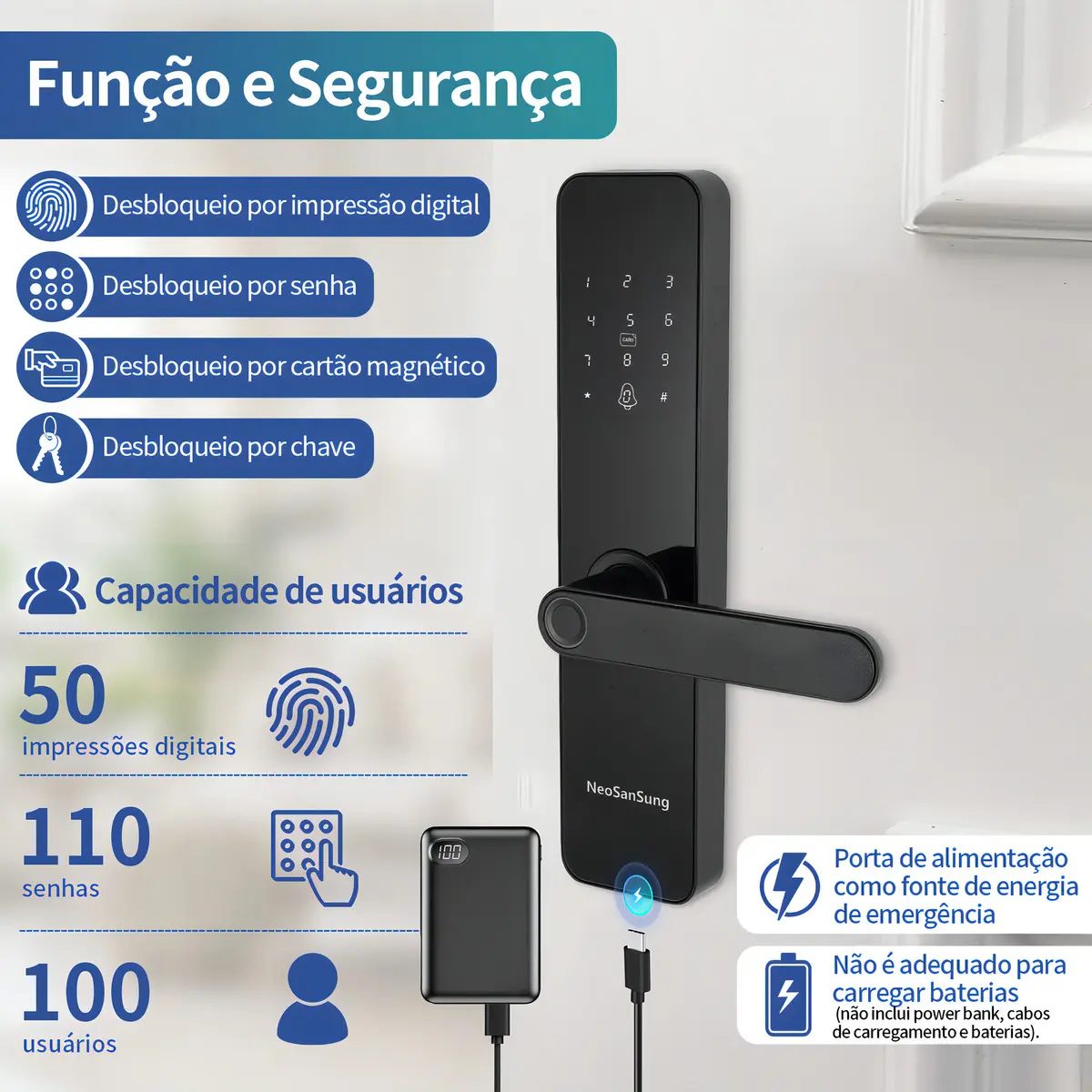 Fechadura Digital NeoSanSung Biométrica