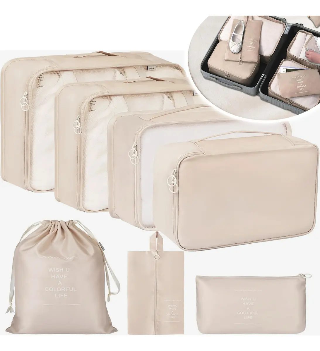 Organizador De Malas Bolsas De Viagem Kit 7 Necessaire