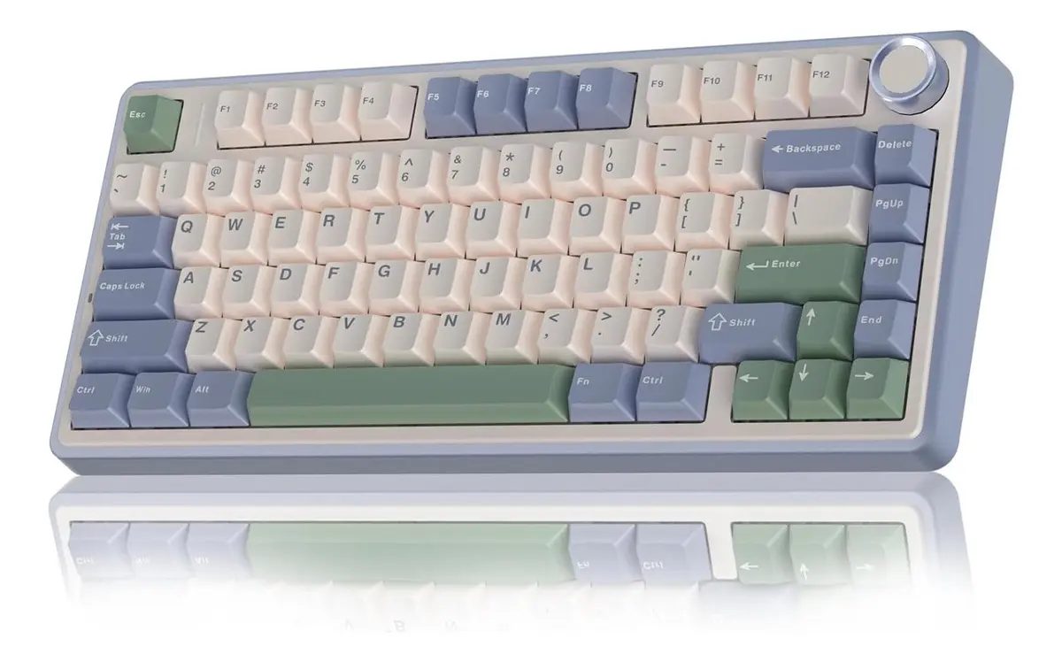 Teclado Mecânico Aula F75 Sem fio Tri-Mode 2.4ghz/Bluetooth/Usb-C RGB 75%