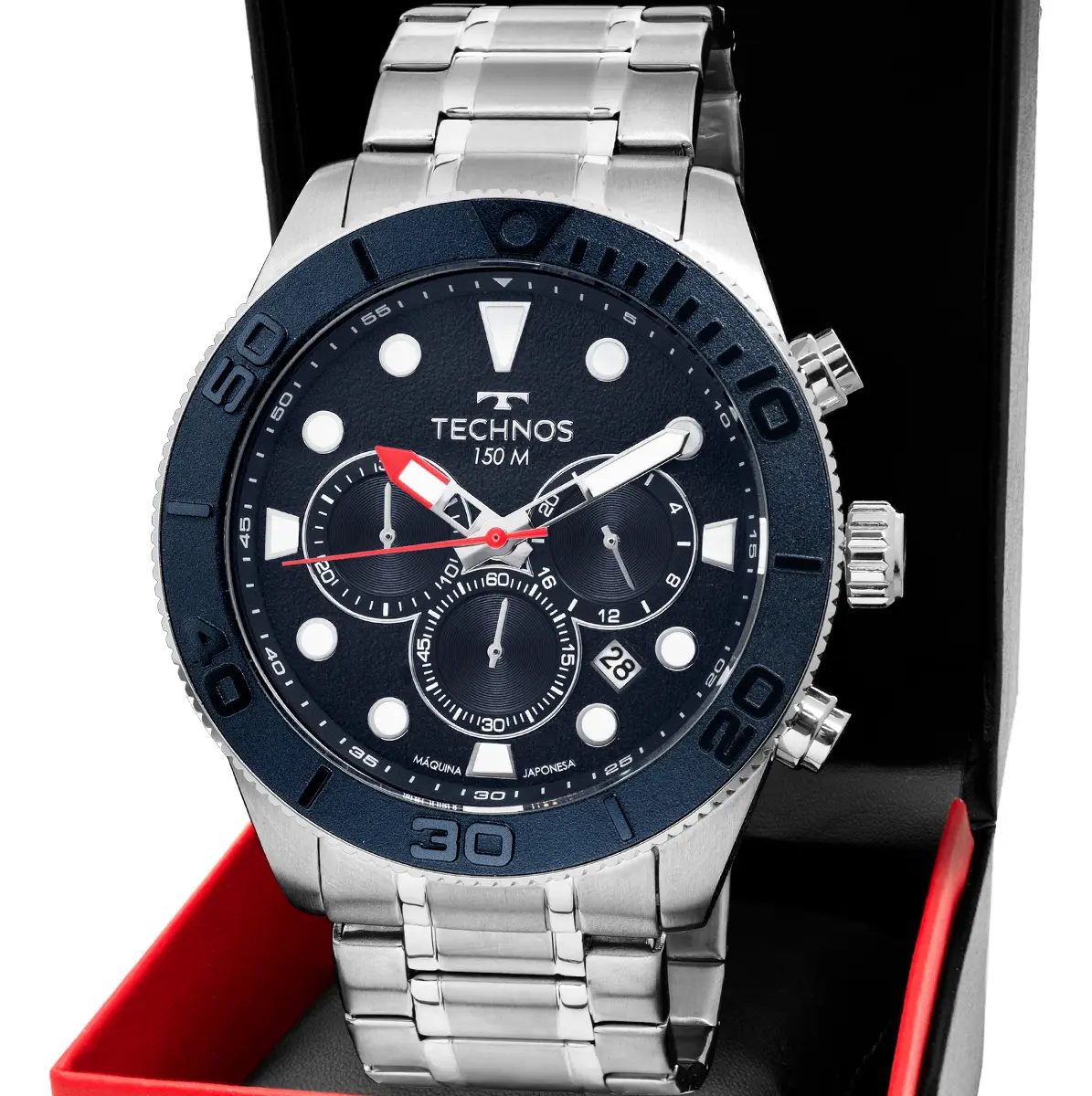 Technos Acqua Prata Bisel Preto