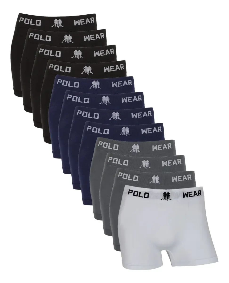 Kit Cuecas Boxer Infantil Polo Wear