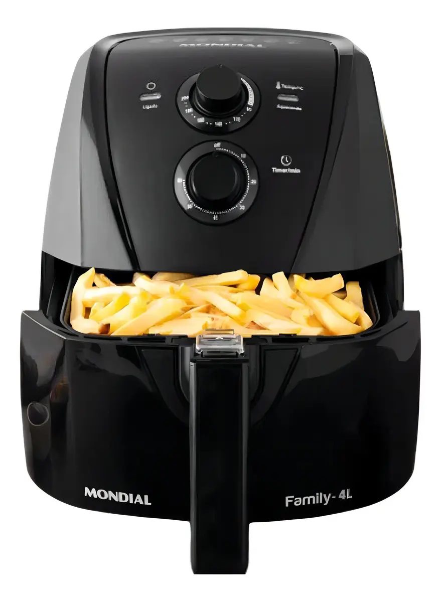 Air Fryer Mondial Elétrica 1500w 4 Litros Sem Óleo Preto