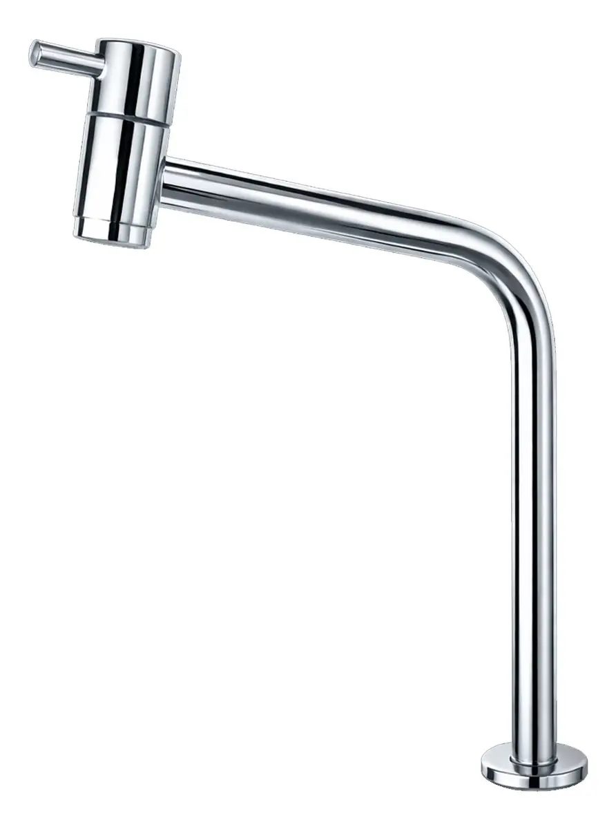 Torneira Para Banheiro Bica Alta Aço Inox Cromado Para Cuba De Apoio