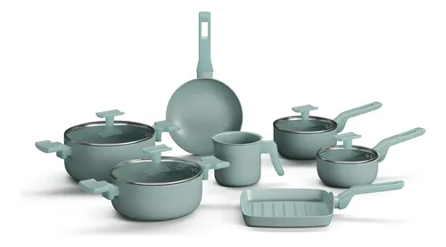 Conjunto Panelas 7 Peças Sartin Cook Cor Aquamint Mimo Style
