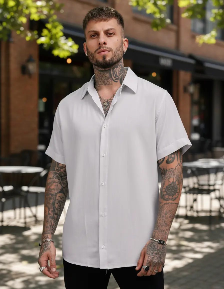Camisa Manga Curta Social