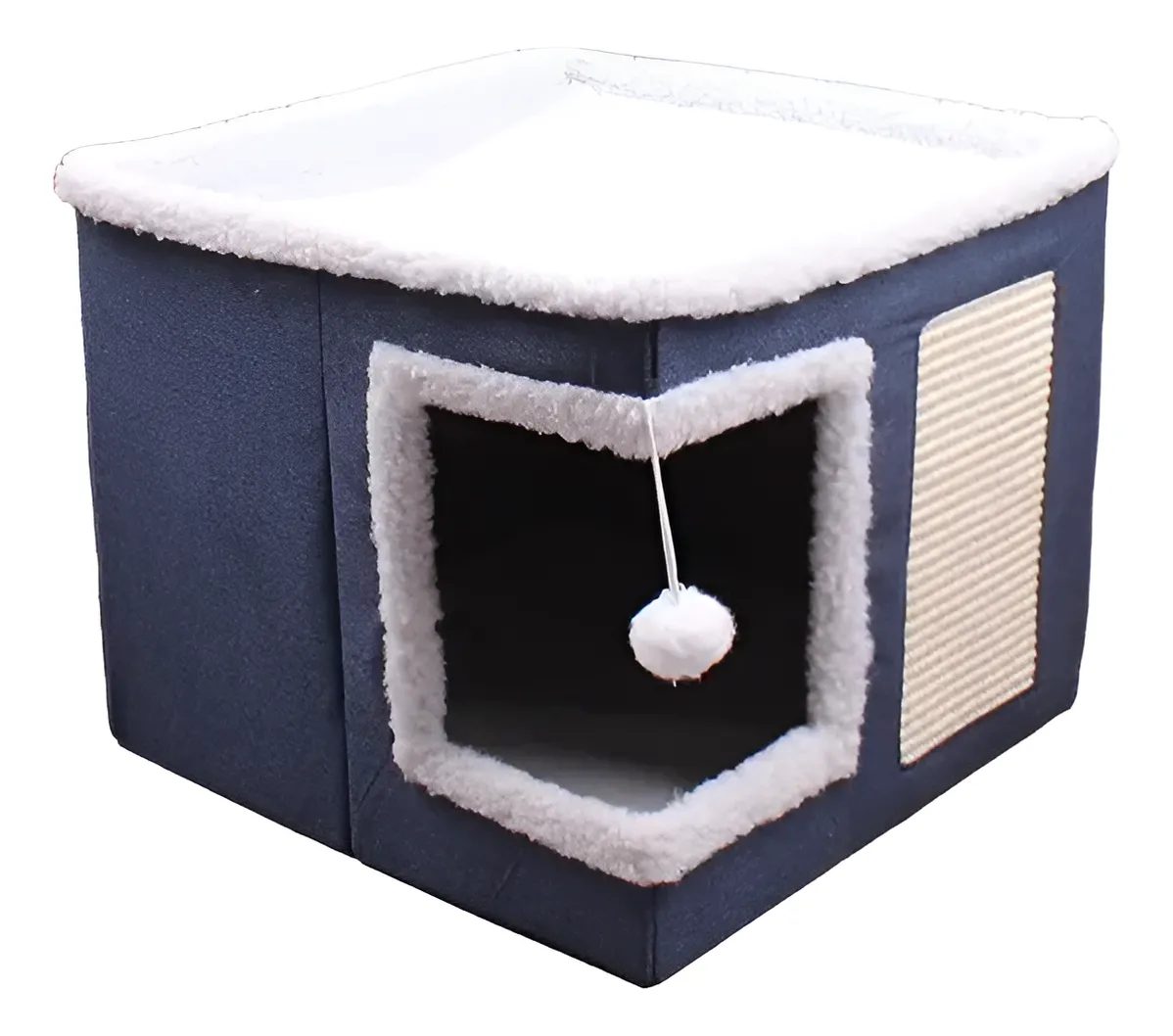 Casinha Para Gatos 2 Andares Dobravel Com Arranhador Sisal