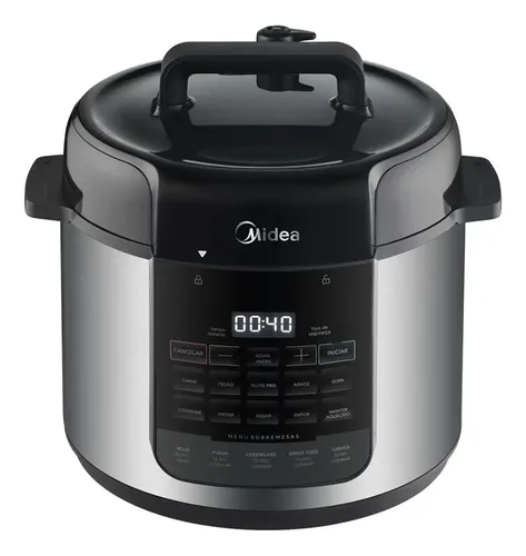 Panela De Pressão Elétrica 5l Nutripro Inox Midea Cor Cinza