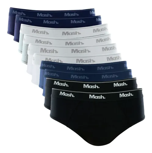 Kit 10 Cuecas Slip Mash Algodão