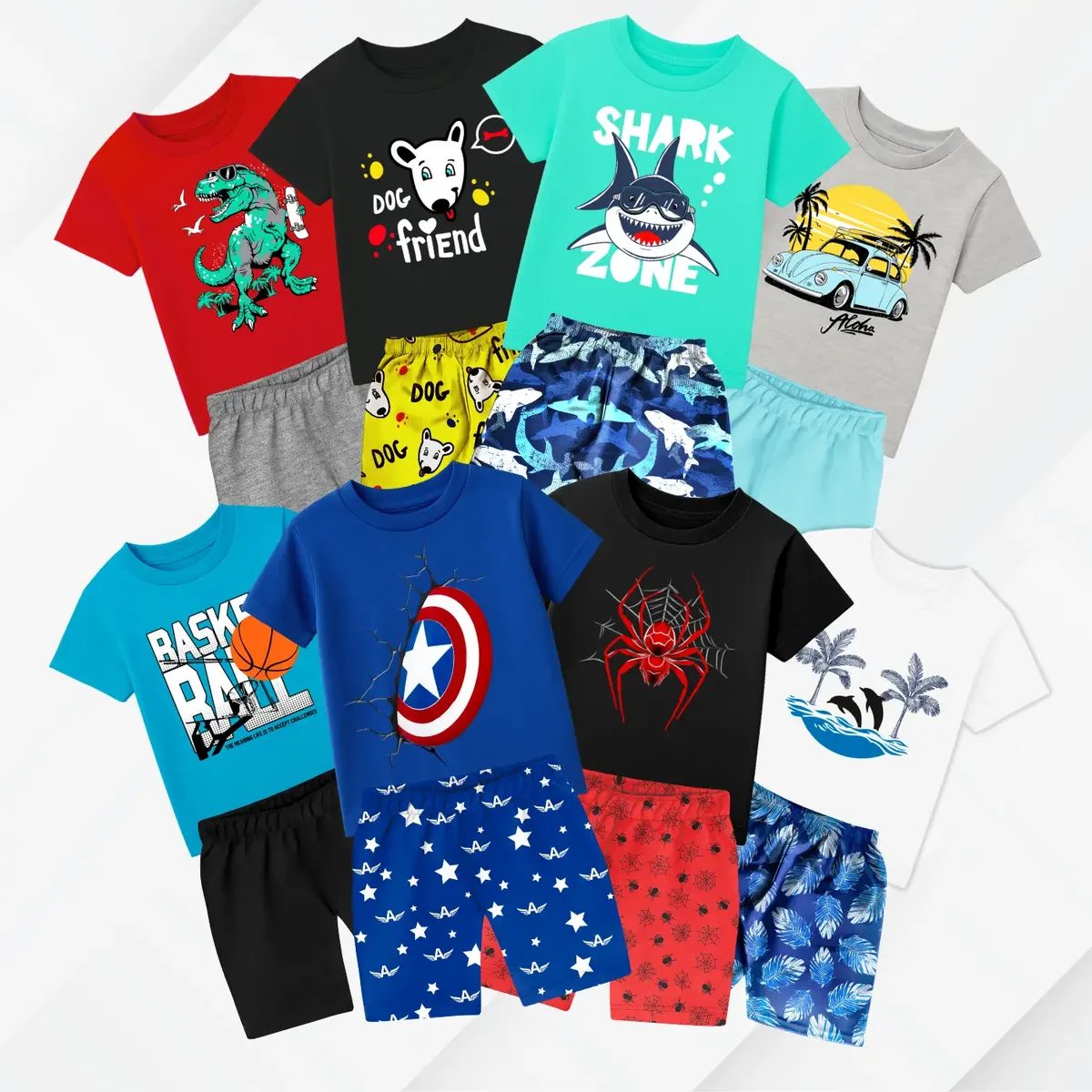 Kit 6 Peças De Roupa Infantil Menino Masculino Verão