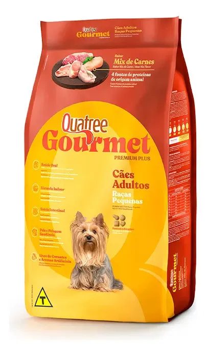 Ração Quatree Gourmet para cachorro adulto raças pequenas 10 kg