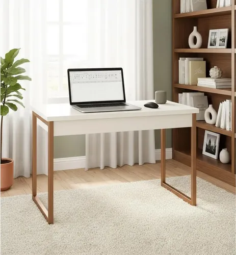 Mesa Home Office Escrivaninha Industrial em Estrutura Metálica