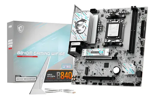 🔥Placa Mãe Msi B840m Gaming Wifi6e Am5 2xddr5 Amd B840 Matx Cor Branco