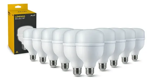 Kit 10 Lâmpadas LED Bulbo 50W Alta Potência Branco Frio 6500K Bivolt E27 - Super Bulbo Eco