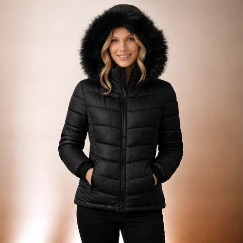 Jaqueta Feminina Puffer Bobojaco Capuz Nylon Forrada