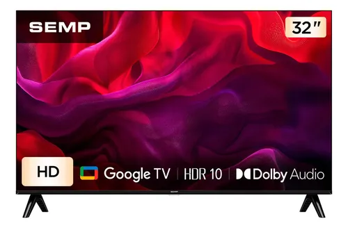 🔥 Smart TV Semp 32 Polegadas LED HD S42 WiFi Bluetooth Google TV 2 HDMI HDR10 Dolby Audio