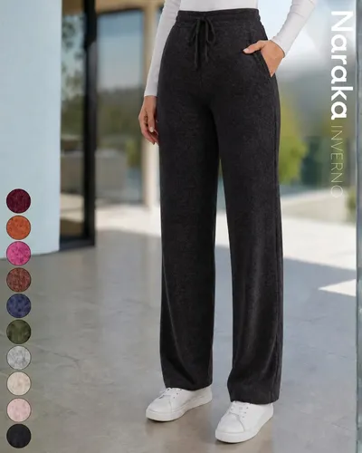 Calça Pantalona Feminina Lanzinha Cintura Alta Com Bolso (5 cores)