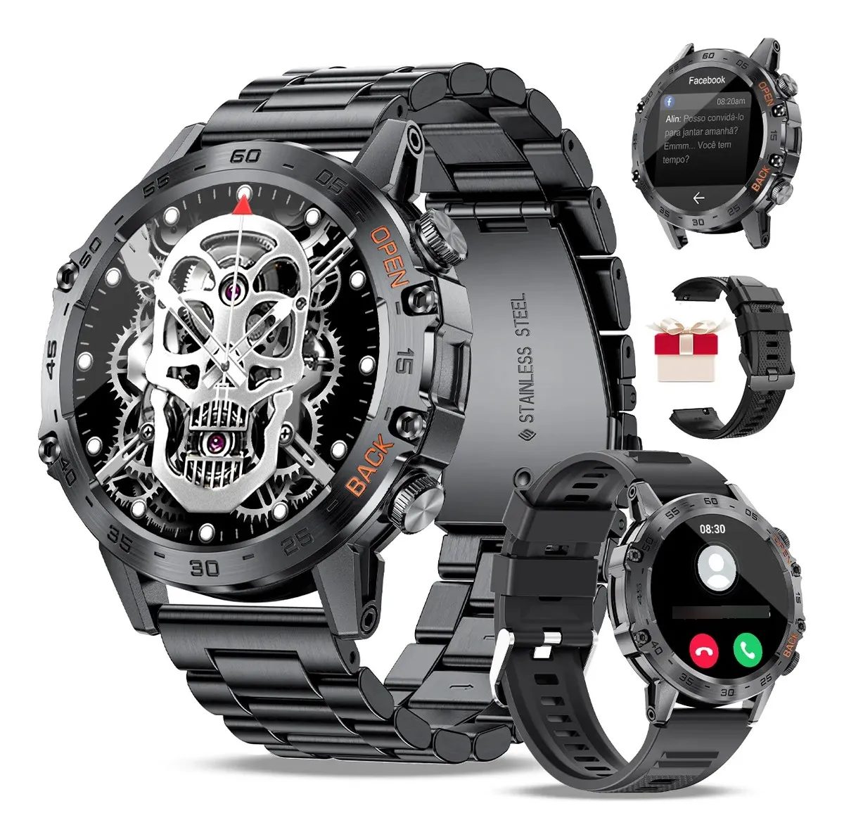 Smartwatch Masculino Redondo Bluetooth