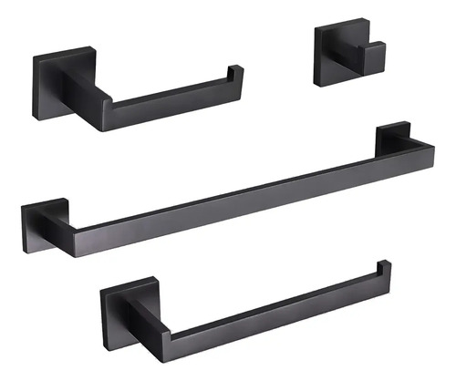 ✅ Kit Banheiro Inox Preto Fosco