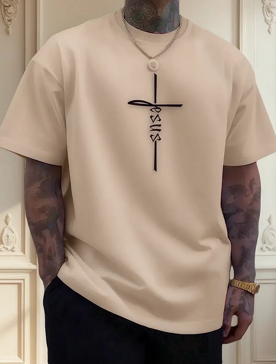 Camiseta Masculina Cruz de Jesus Algodão