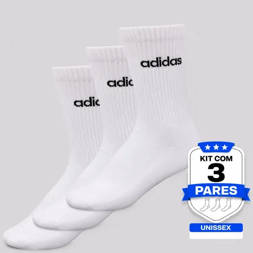 Kit com 3 Pares Meia Adidas Crew