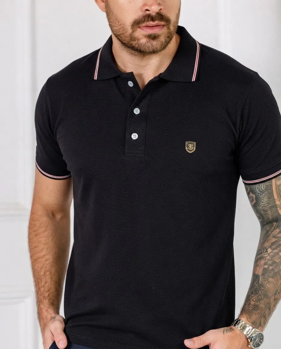 Polo Masculina Slim Algodão