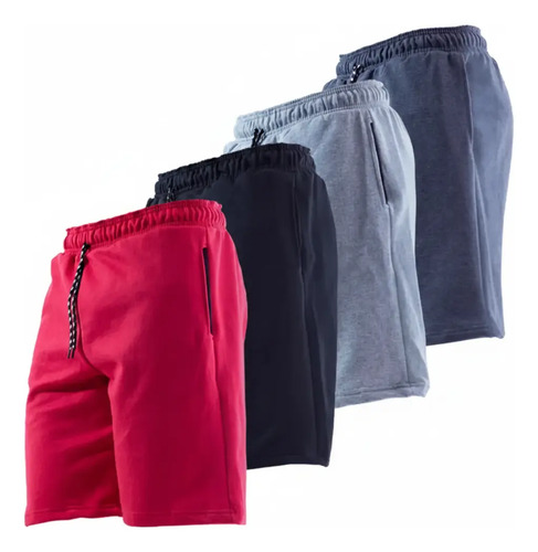 ✅ Kit 4 Bermudas Moletom Masculinas