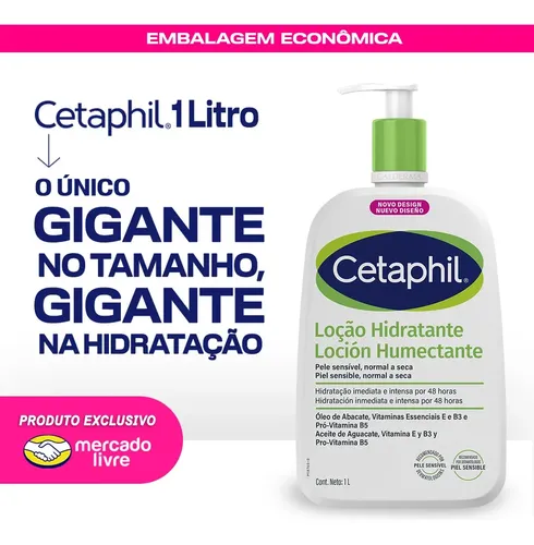 Cetaphil Loção Hidratante para Pele Sensível, Normal a Seca 1L